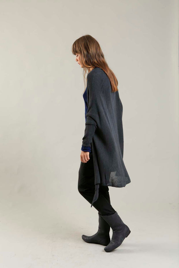 Gin Long Soy light Cardigan in Charcoal