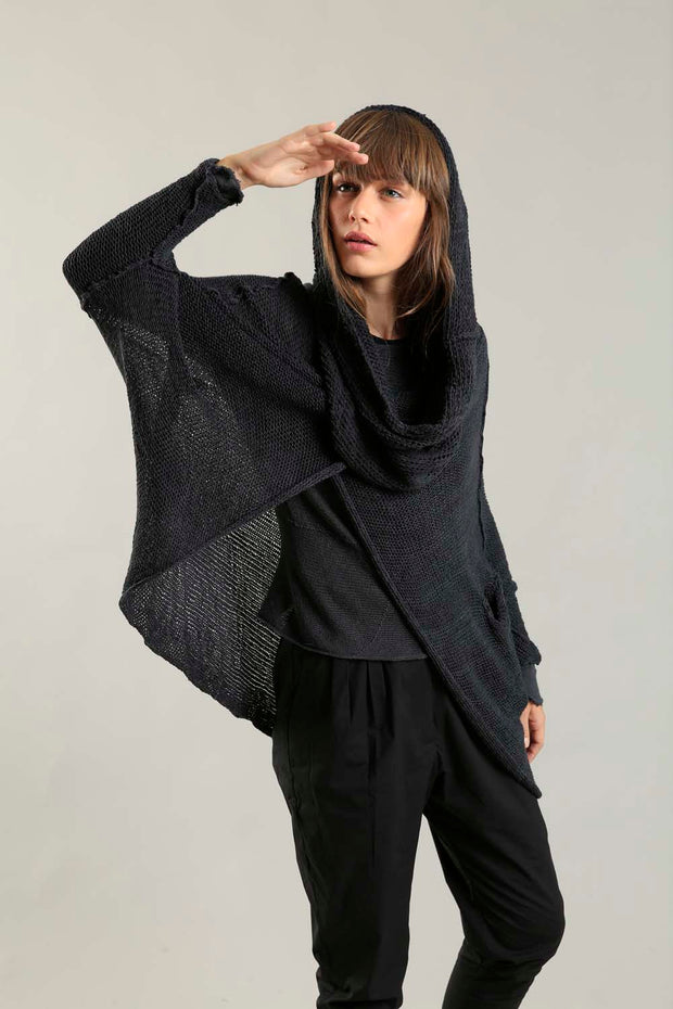Oversized T Light Charcoal Sweater with Pockets