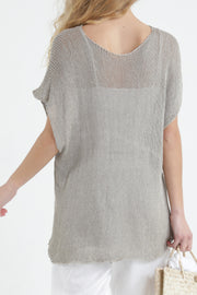Loose Giza Bamboo & Cotton sleeveless knit top