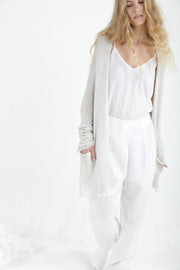 Beka loose cardigan with pockets in Broken white