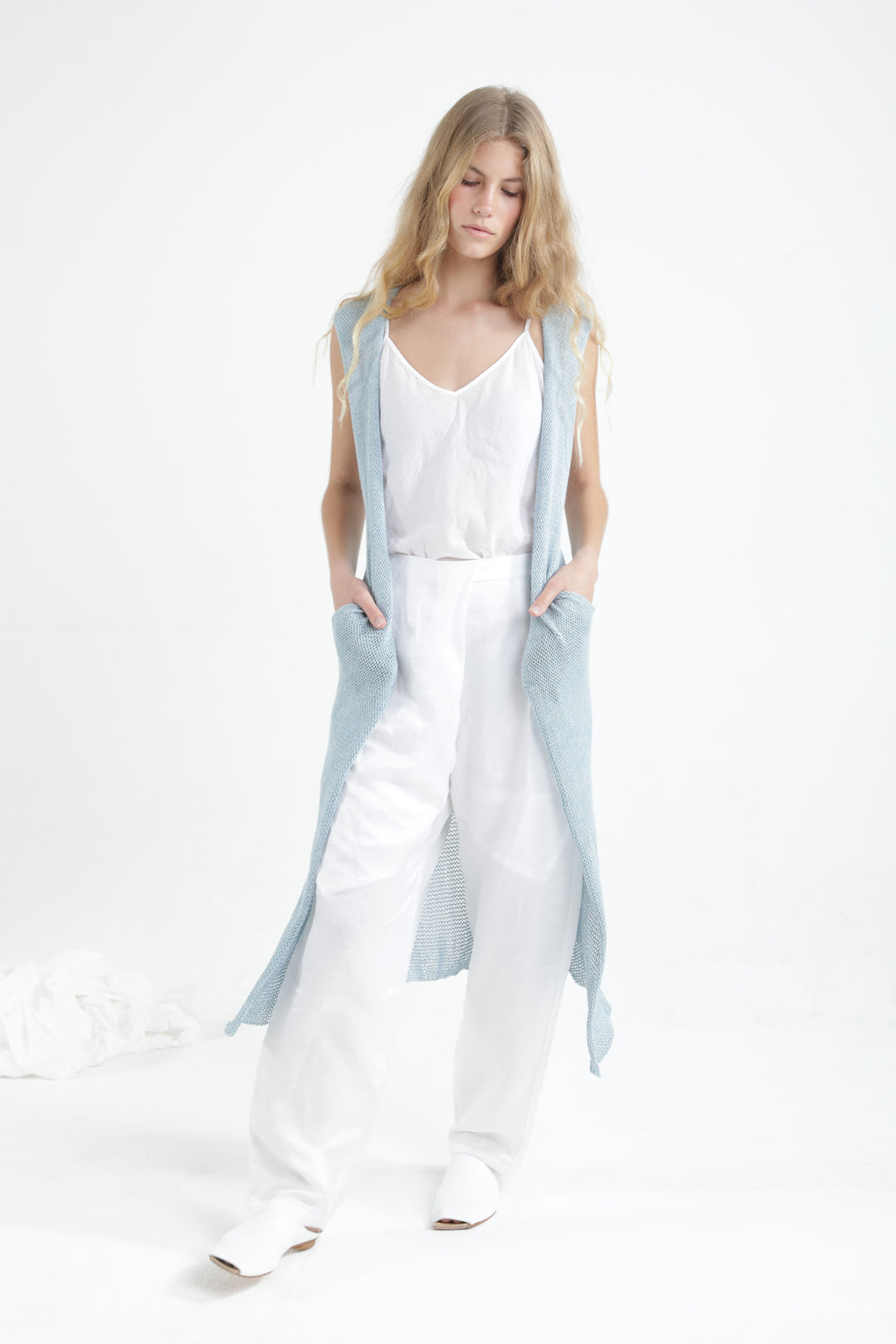 Long Vest Cardigan -aqua – TOOSHAAYA
