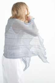 Ripples Bamboo Scarf- Silver Blue