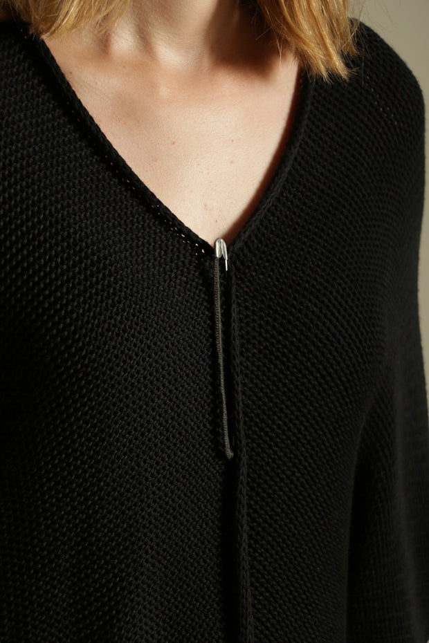 Black Cardigan Soy Sweater - Kisim