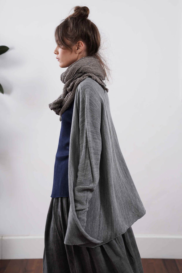 Tasitura Jacket Sweater - Fog Grey