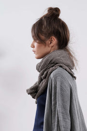 Open knit Cotton, Soy & Bamboo Prevo Scarf - Gray