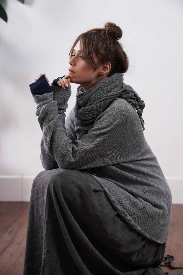 Tasitura Jacket Sweater - Fog Grey