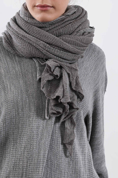 Big Soy Air Knit Scarf - Gray / Black-charcoal