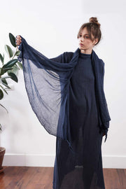 Big Soy Air Knit Scarf - Dark blue