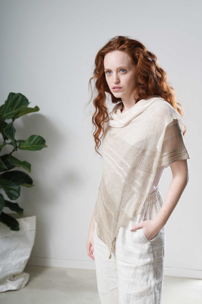 Aqvarelle Ripples Bamboo Scarf - Ivory