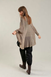 Camel Dark Taupe Oversized T Light Sweater with Pockets