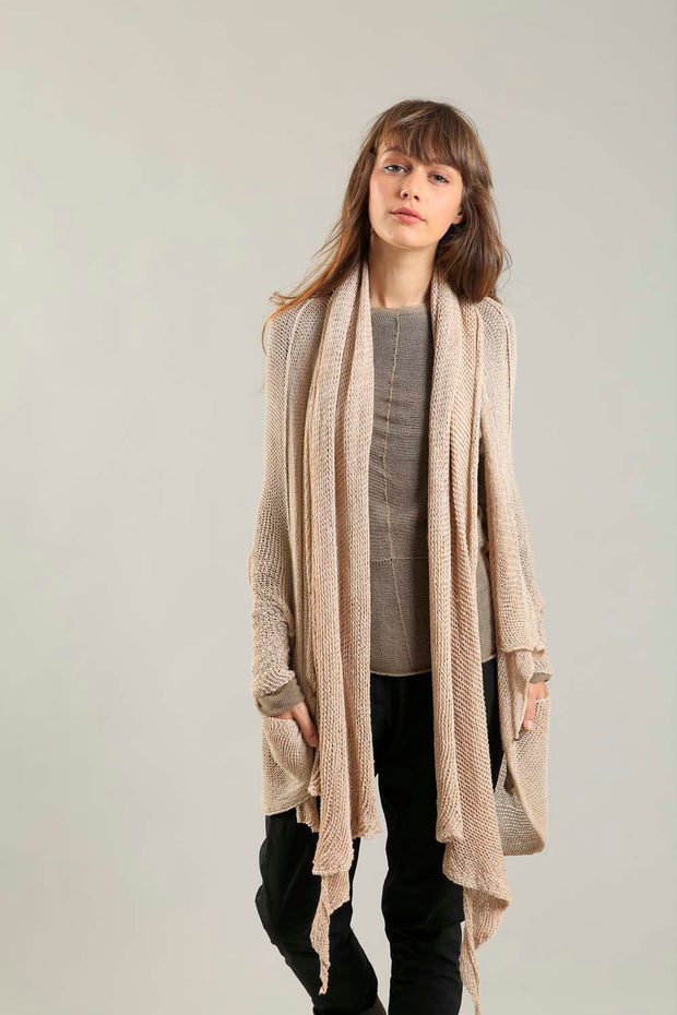 Oversized T Light Sweater with Pockets- Nude Dusty blush