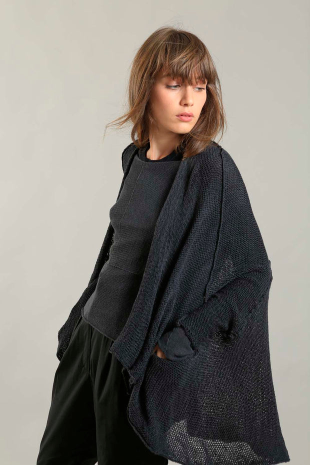 Charcoal Cozy Oversized Sweater with Pockets