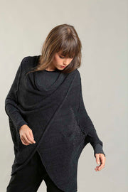 Oversized T Light Charcoal Sweater with Pockets