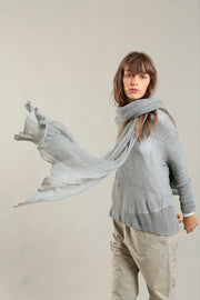 Fog Silver Grey Cross knitted shirt with Long Sleeves