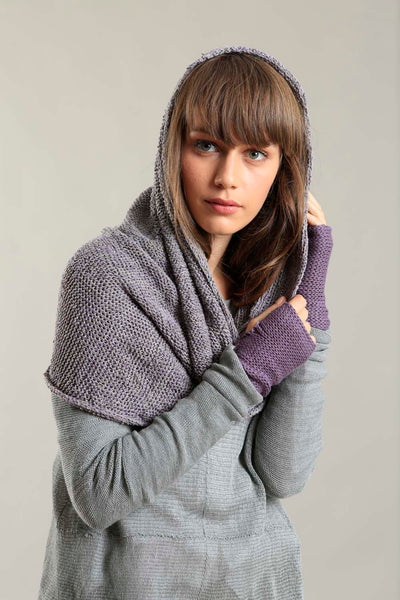 Infinity Handmade knitted Scarf - Gray and Purple