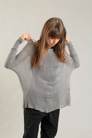 Fog boat neck Oversize knitted shirt with Long Sleeves