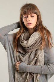 Open knit handmade Prevo scarf - Light Taupe