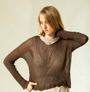 Oversize sheer shirt - Brown Soy
