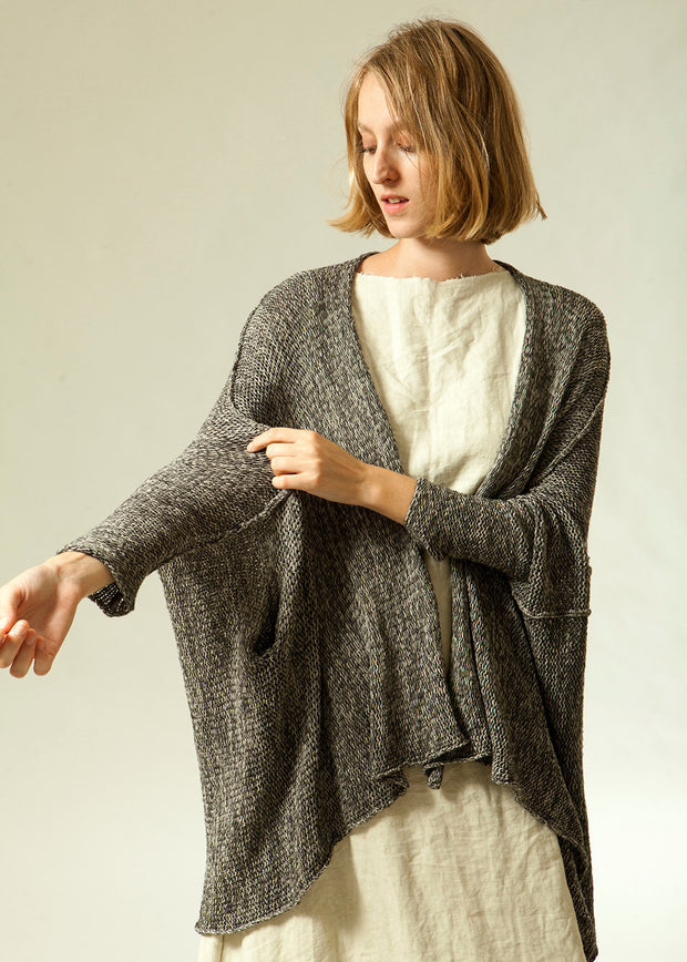 Oversized Gray knit sweater coat