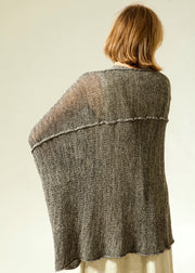 Oversized Gray knit sweater coat