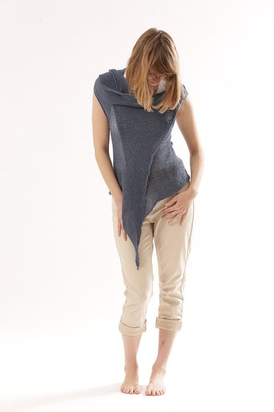 Blue Wrap Knit Vest