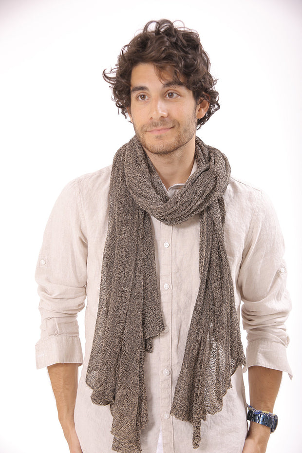 Men Big Soy Air Scarf Brown Grey TOOSHAAYA